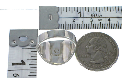 Silver Turquoise And Opal Inlay Ring Size 6-3/4 EX44726